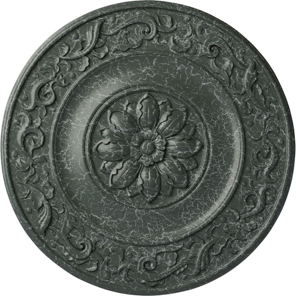 Ekena Millwork Milan Ceiling Medallion, Hand-Painted Athenian Green Crackle, 47 5/8"OD x 2 3/4"P CM47MIAGC - main